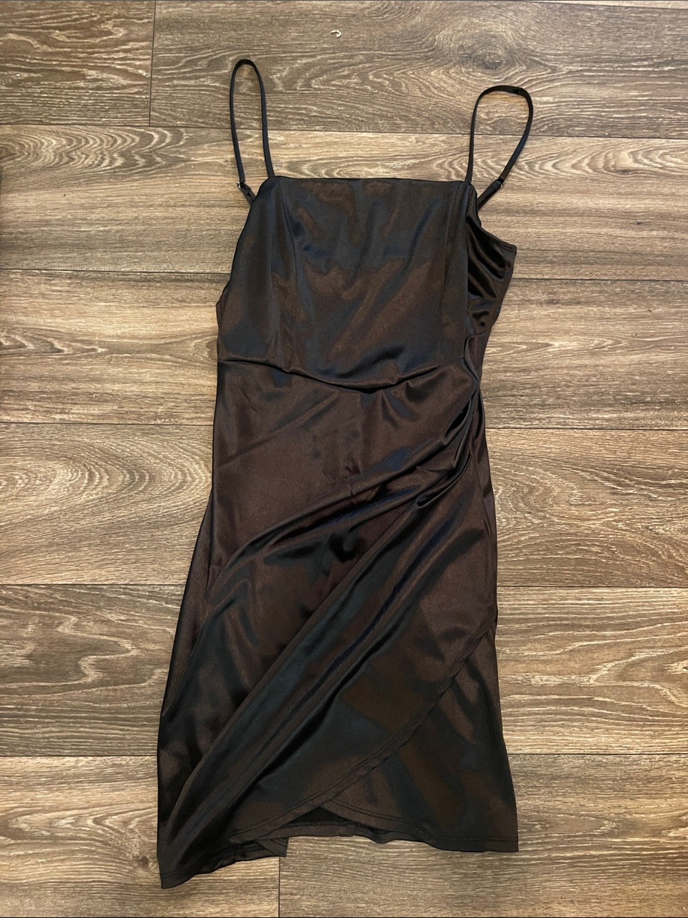 Satin Slip Dress with Spaghetti Straps